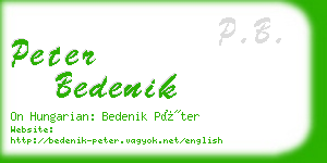 peter bedenik business card